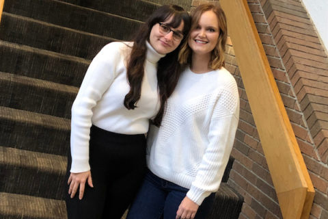 Students and friends Courtney Hibbeln and Taylor Liles