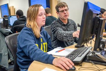 Computer Science students in a cyber classroom