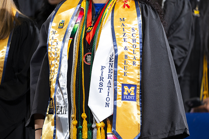 Maize and Blue Distinguished Scholar Award is the highest academic award bestowed upon the graduates of the University of Michigan-Flint.