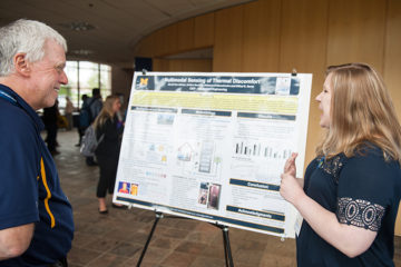 The annual Flint Student Research Conference is designed to provide undergraduate and graduate students from UM-Flint, Kettering University, and Mott Community College an opportunity to showcase their work and connect with peers and other professionals. (Photo by UM-Flint)