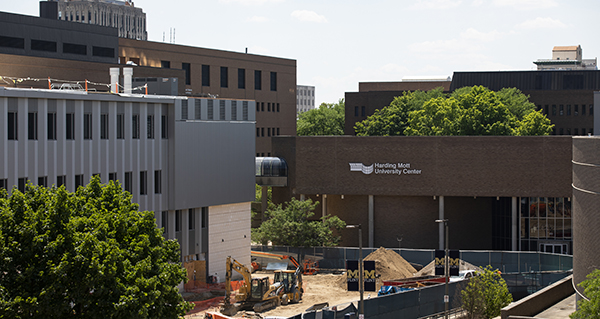 Exterior shot of MSB Expansion construction