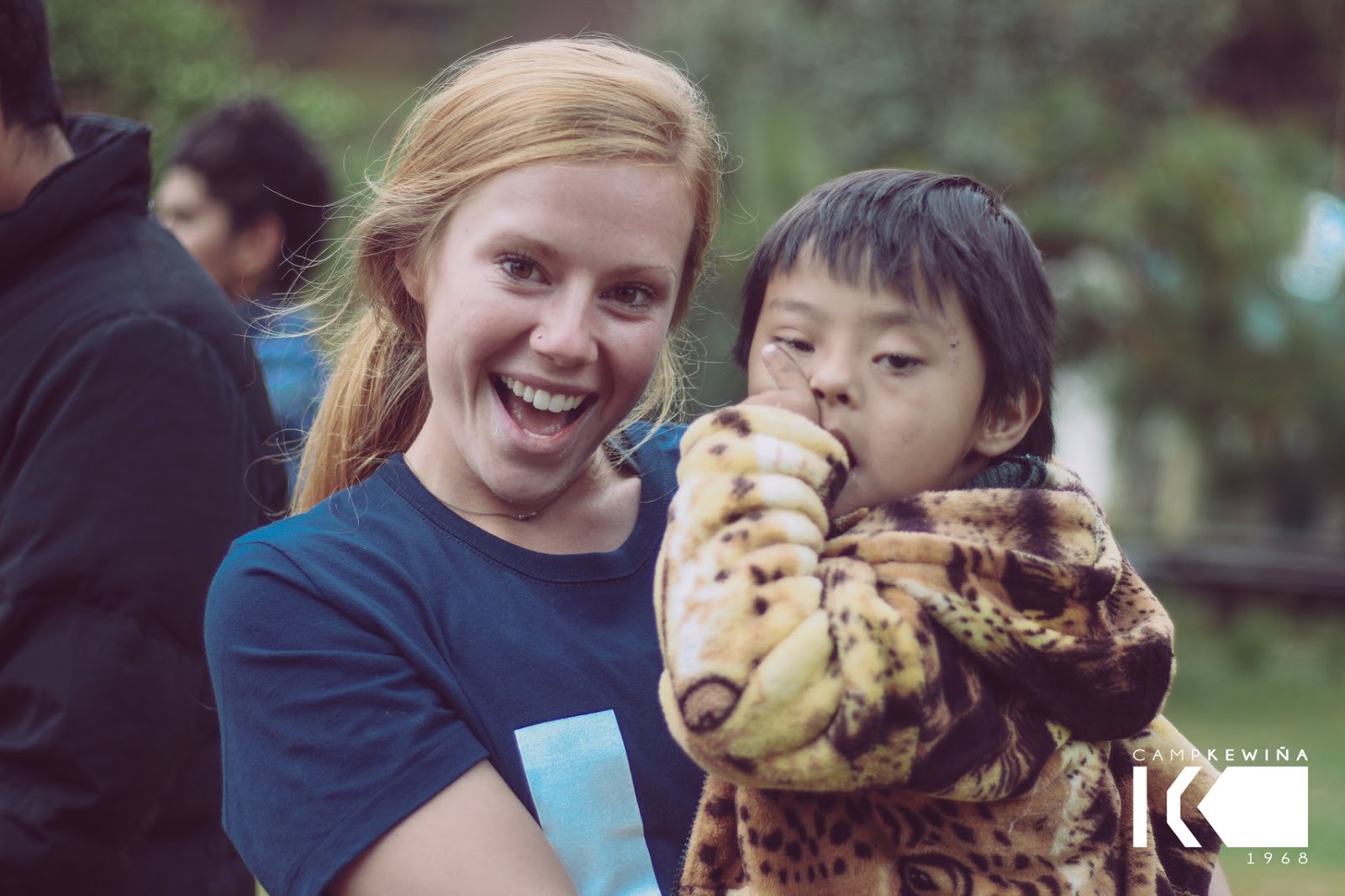 Caroline Markvluwer and Alejandro, a four-year-old boy at Campamento Kewina.