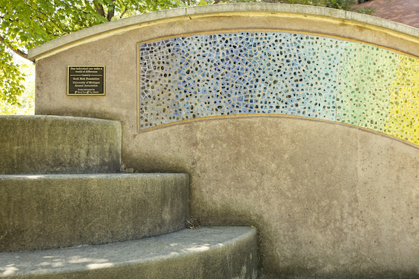 The rainbow tile wall on UM-Flint's campus