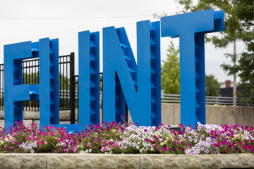 Photo of Flint sign in Downtown Flint