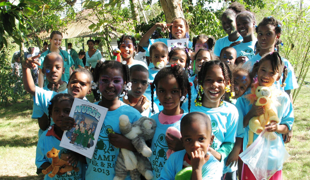 School of Nursing Students and Children from a service learning trip to Kenya