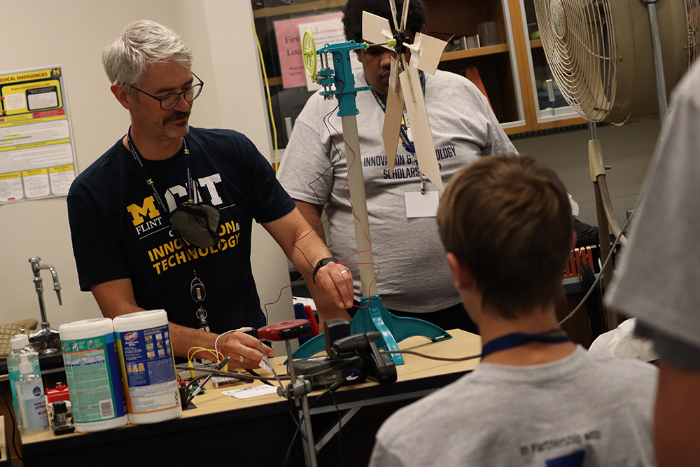 Professor Alsup building a wind turbine