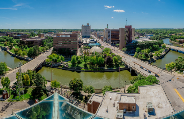 An aerial view of Flint