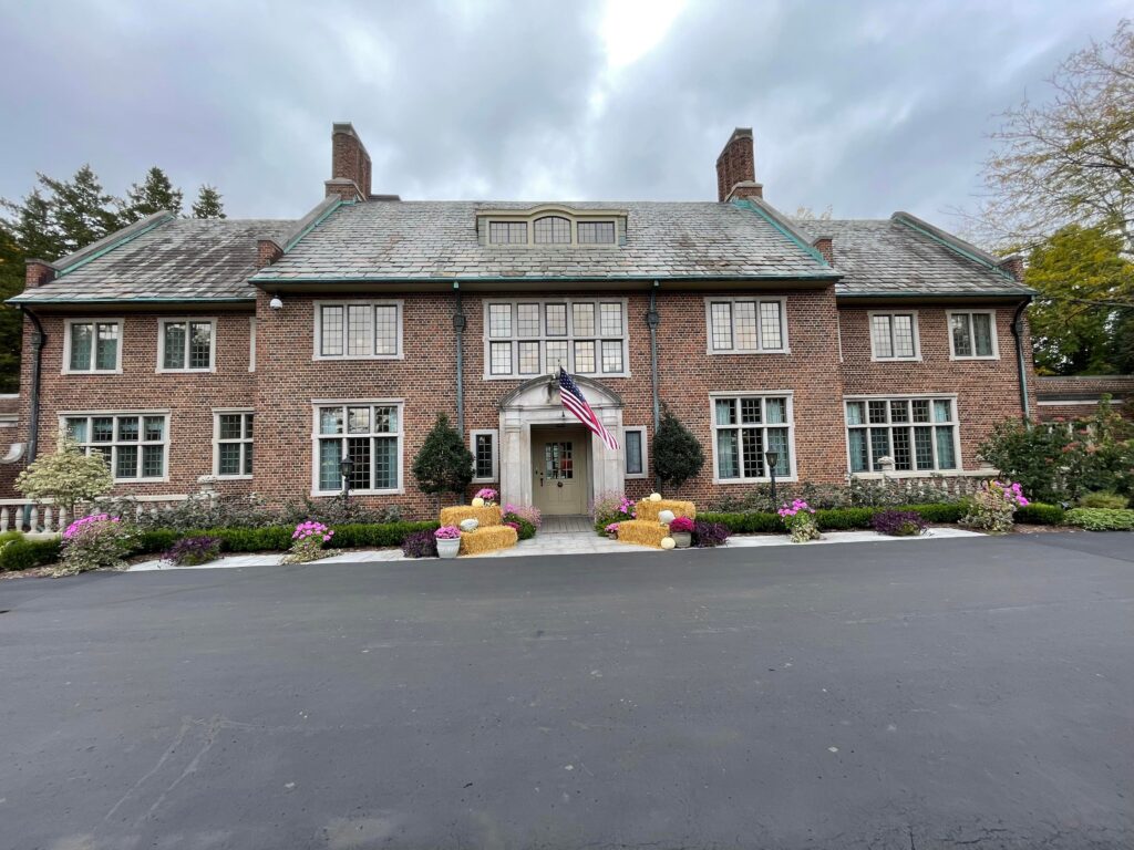 Exterior shot of the Charles Stewart Mott Estate