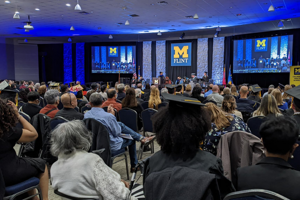 The crowd at a commencement ceremony