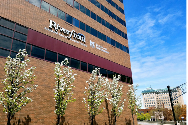 A view of the Riverfront Conference Center and the Northbank Building