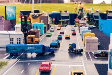 Image of Techtopia, showcasing toy cars to simulate traffic patters.