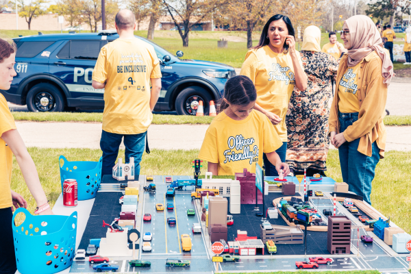 Kids play with toy cars in Techtopia