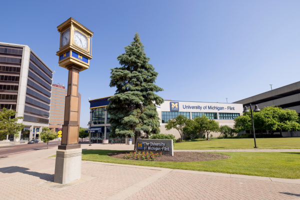 An exterior view of campus