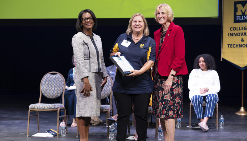 Provost Sonja Feist Price, Interim Chancellor Donna Fry, and Marilyn Filter