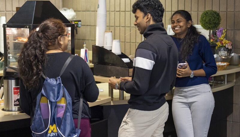 Students getting food on campus