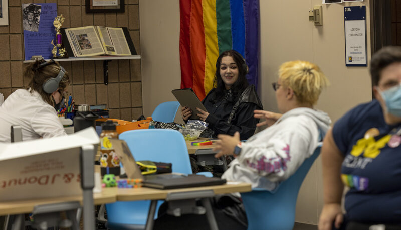 Students sitting in the Center for Gender & Sexuality