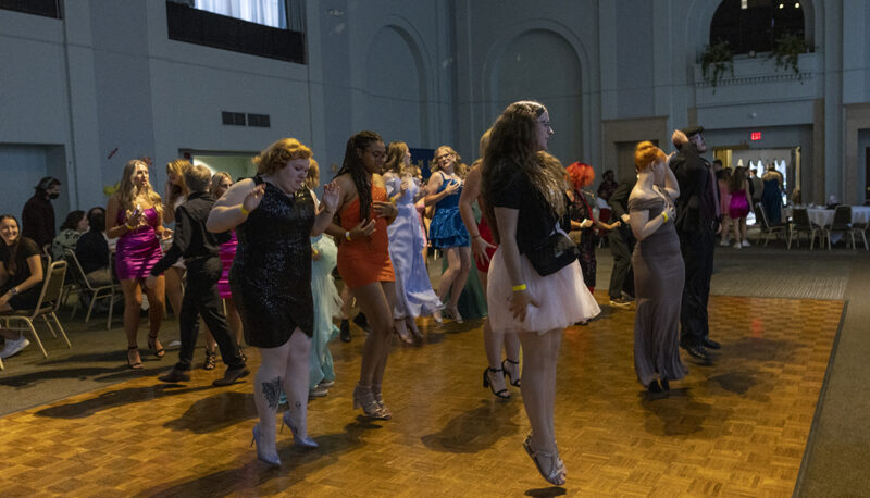 students dancing