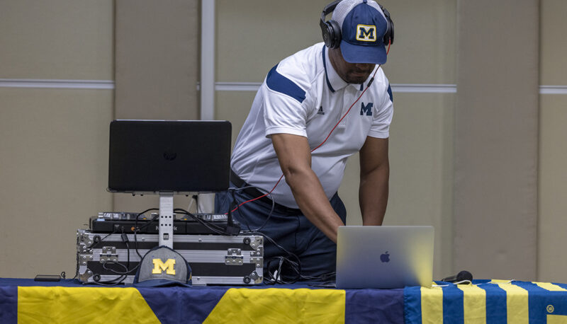 A DJ playing music