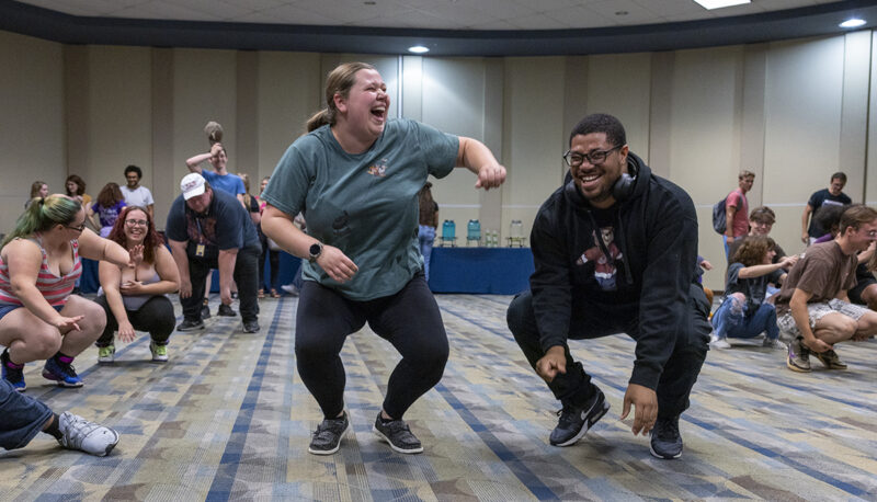 students dancing