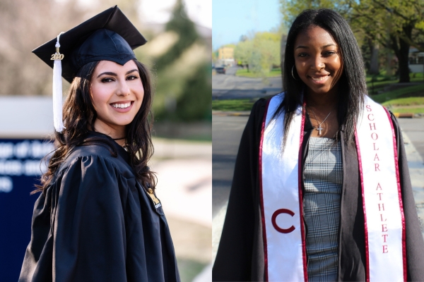 Graduation photos of Natalie El-Zayat and Nia Ahart