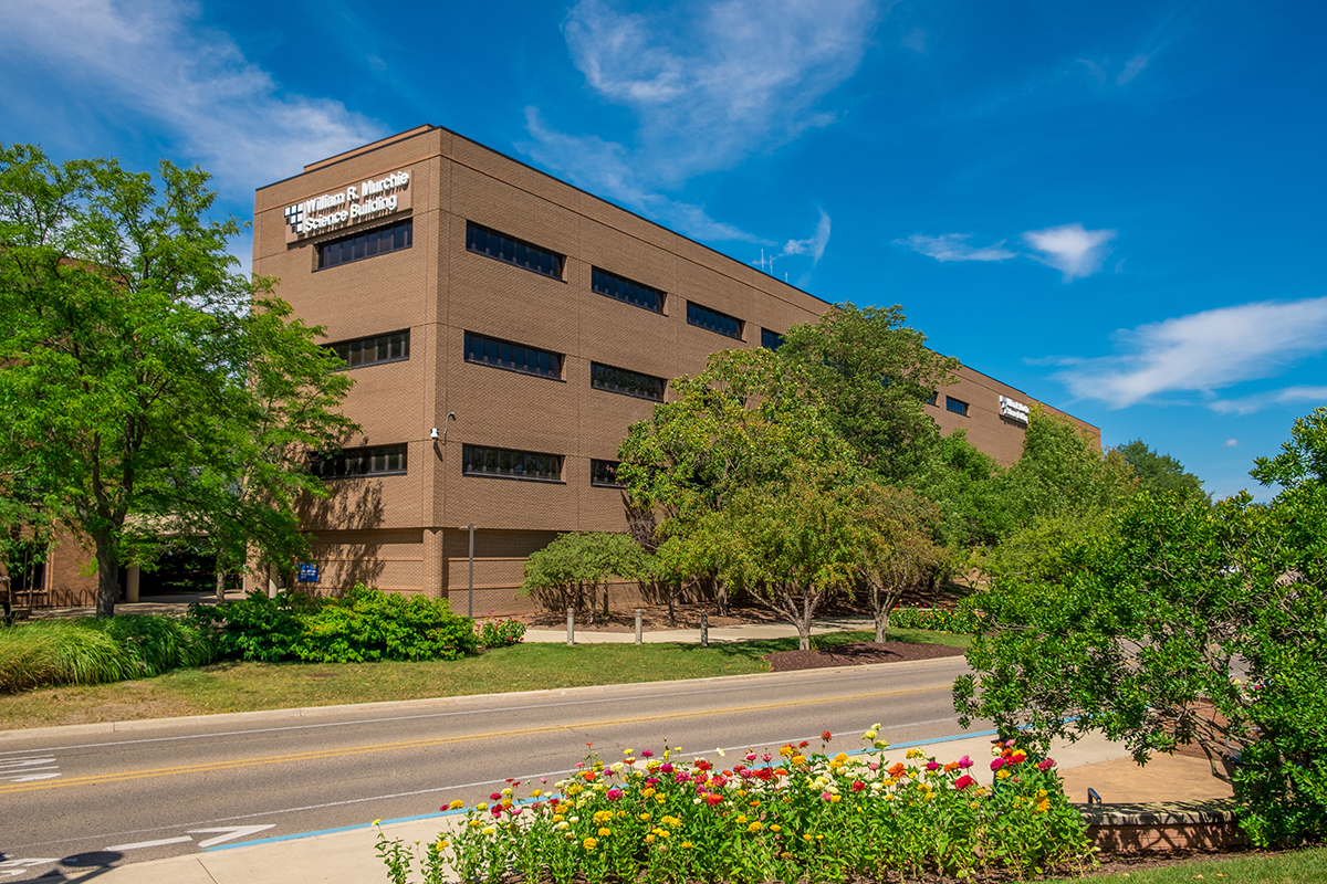 Exterior of Murchie Science Building and Kearsley St