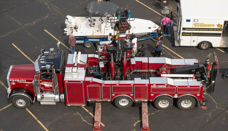 overhead view of firetruck