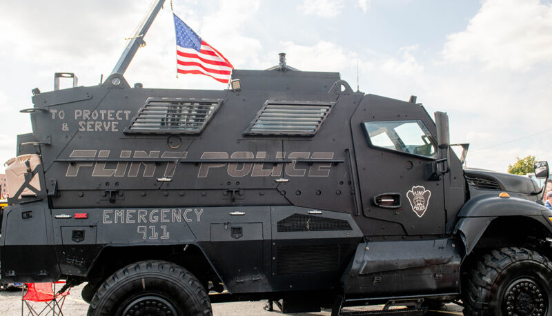 Flint police bomb disposal vehicle