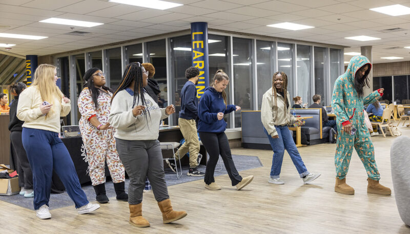 Students dancing