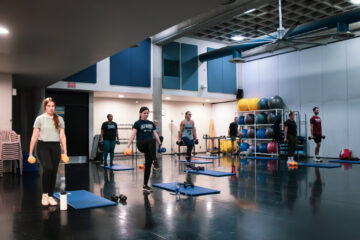 A class at the Rec Center, which offers free memberships to all current students.