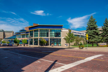 Photo of Saginaw St and the University Pavilion