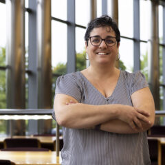 Elizabeth Cunningham in the UM-Flint library.