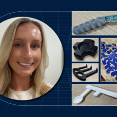 Nicholette Baker, OT student, with OT 3D printed devices.