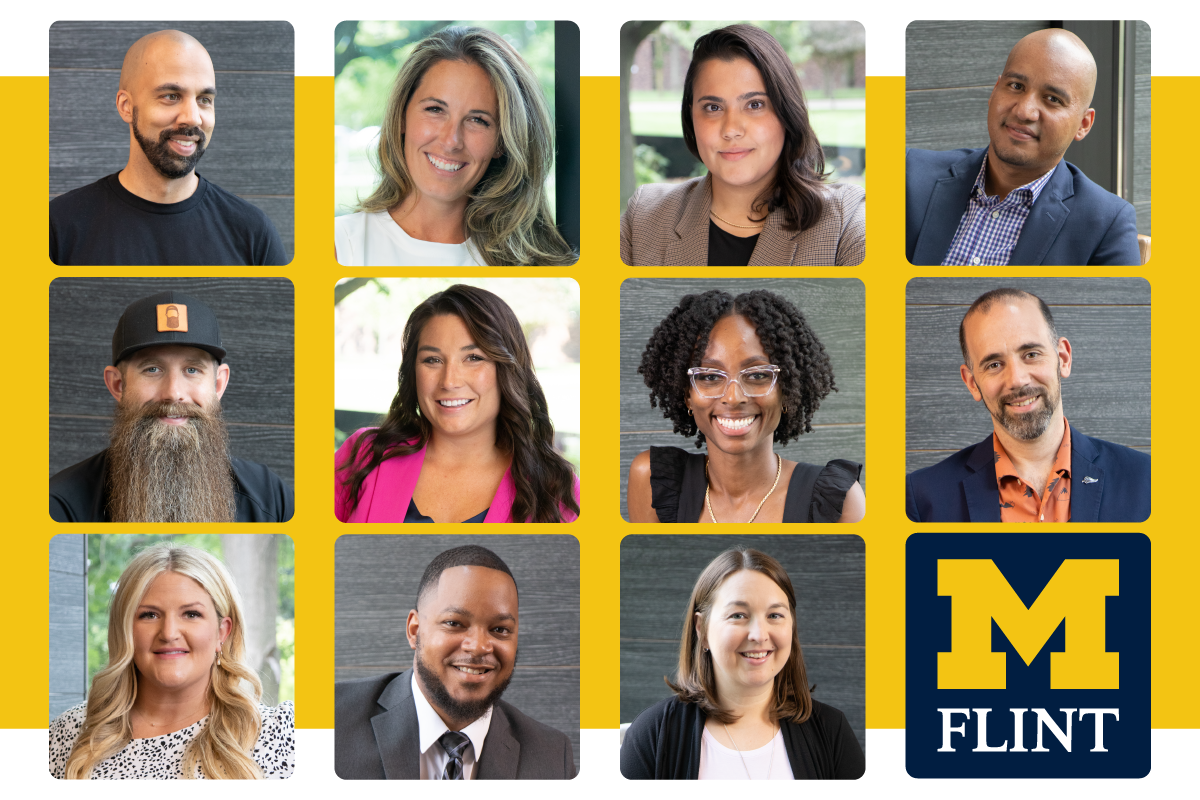 A collage of the UM-Flint affiliated people on the 40 under 40 list