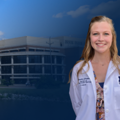 Miranda Crummey in front of the WSW building.