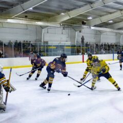 Shot on goal during recent UM-Flint Men's Hockey game