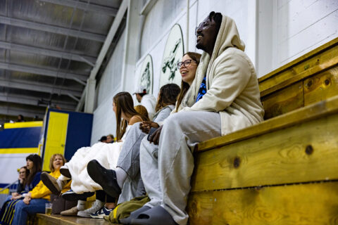 Students take in a recent UM-Flint Hockey game game.