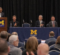 Left to right: Laurence Alexander, UM-Flint chancellor, delivers remarks with Geoffrey Thün, associate vice president for research, social sciences, humanities and the arts at UM-Ann Arbor; Satoshi Hakozaki, CEO of NetSTAR; Yasuaki Arakawa, CTO of NetSTAR; and Jeffrey Yackley, assistant professor of computer science at UM-Flint.