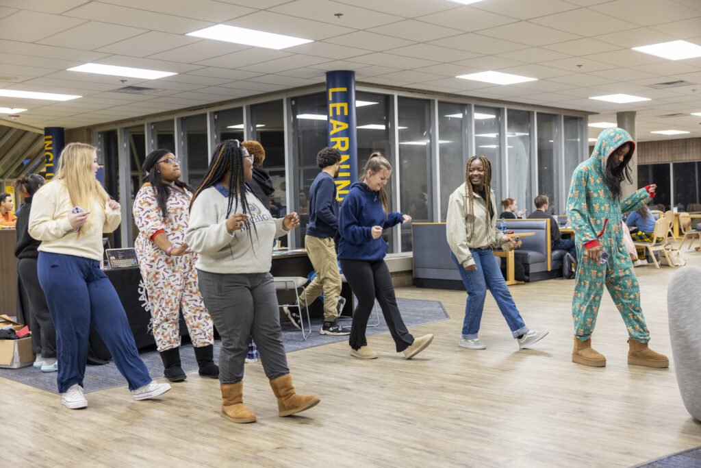 Students take a dance break.