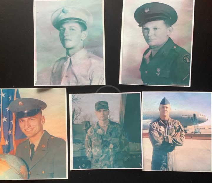 A photo collage of four men in military uniforms