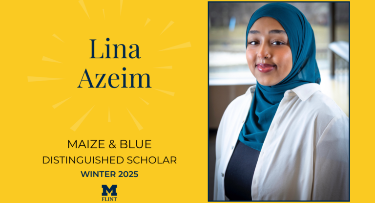 Lina Azeim. Maize & Blue Distinguished Scholar Winter 2025