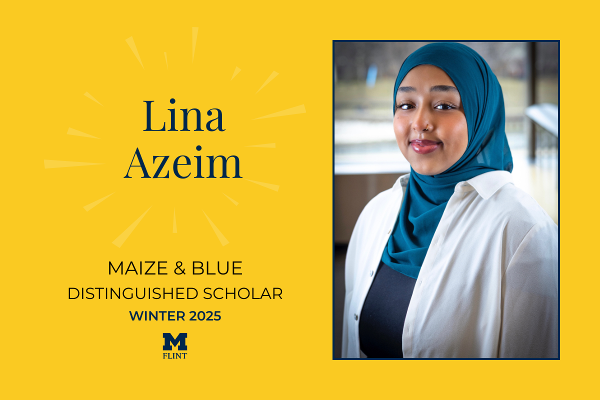 Lina Azeim. Maize & Blue Distinguished Scholar Winter 2025