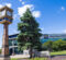 An exterior view of the UM-Flint Pavilion with the UM-Flint clock