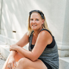 Historic masonry specialist Melanie Purkis at Glenwood Cemetery in Flint, Michigan on August 15, 2025.