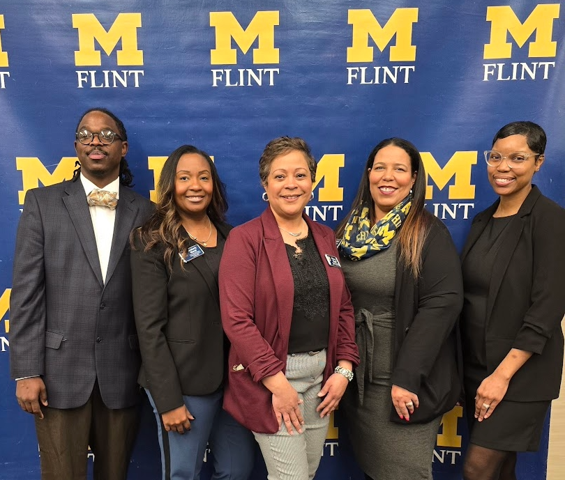 Pictured from left to right: Antonio Riggs, associate director at the Office of Student Career Advancement & Success; Kimberly Marsh, career services manager at the College of Arts, Science & Education; Dionne Minner, career development manager at the School of Management; Amanda Williams, internship coordinator at the College of Innovation & Technology; Equaysha Green, internship coordinator at the College of Health Sciences.