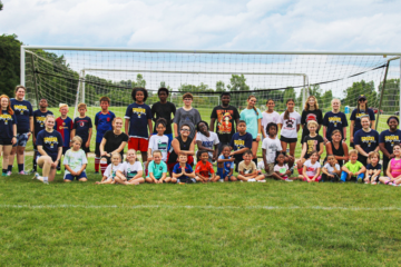 A group photo from last years UM-Flint Women's Club Soccer camp.