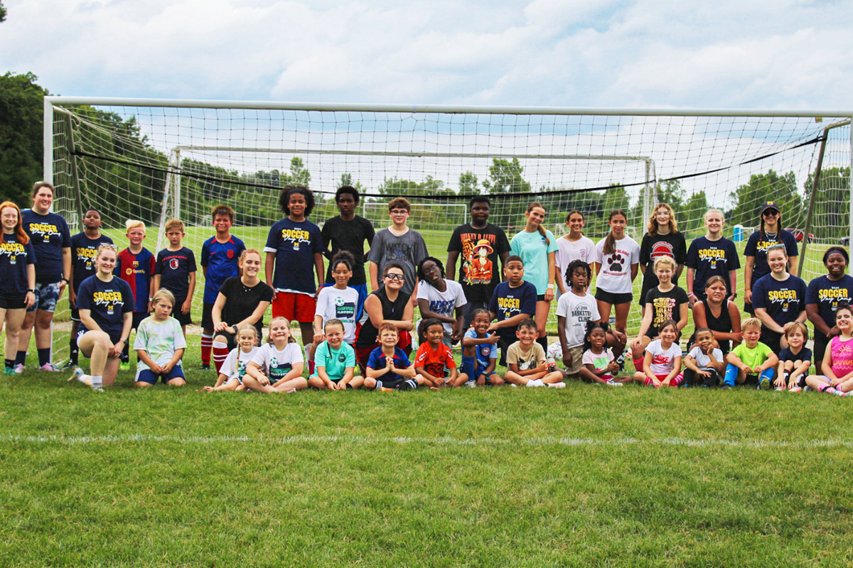 A group photo from last years UM-Flint Women's Club Soccer camp.